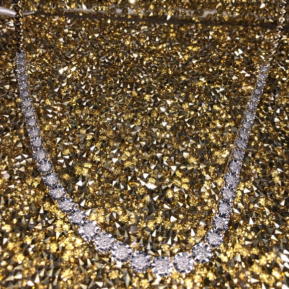 10k yellow gold vermeil Real Diamond Tennis Chain for Mother’s Day gift, bridal - Picture 4 of 11